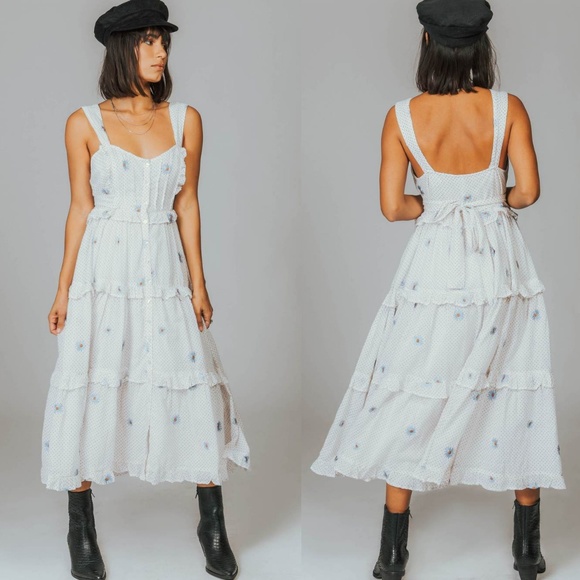 daisy chain midi dress